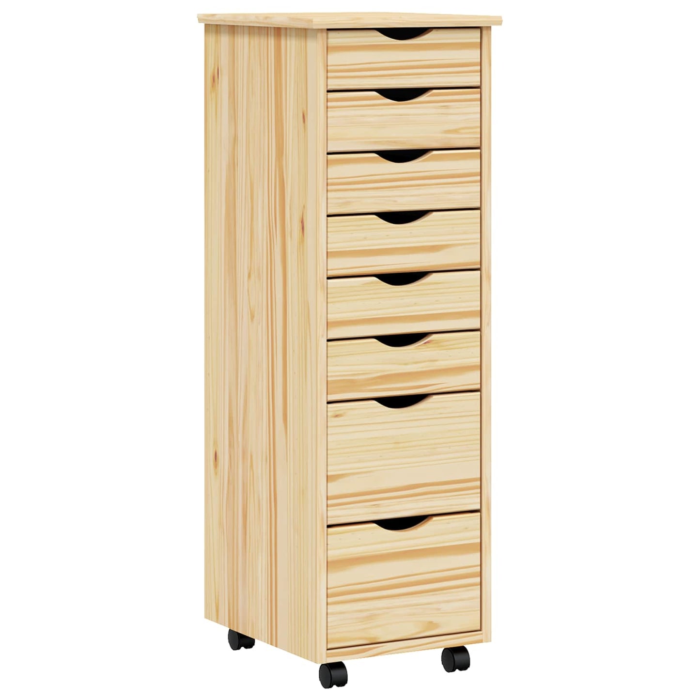 Görgős szekrény fiókokkal MOSS Tiszta lakk 34 x 39 x 103 cm