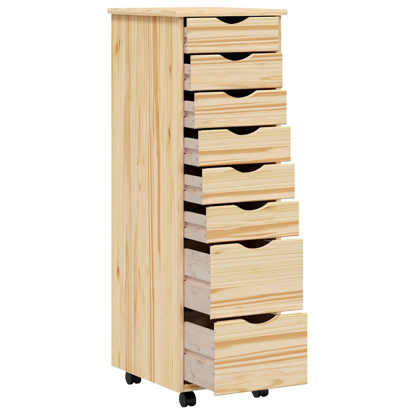 Görgős szekrény fiókokkal MOSS Tiszta lakk 34 x 39 x 103 cm