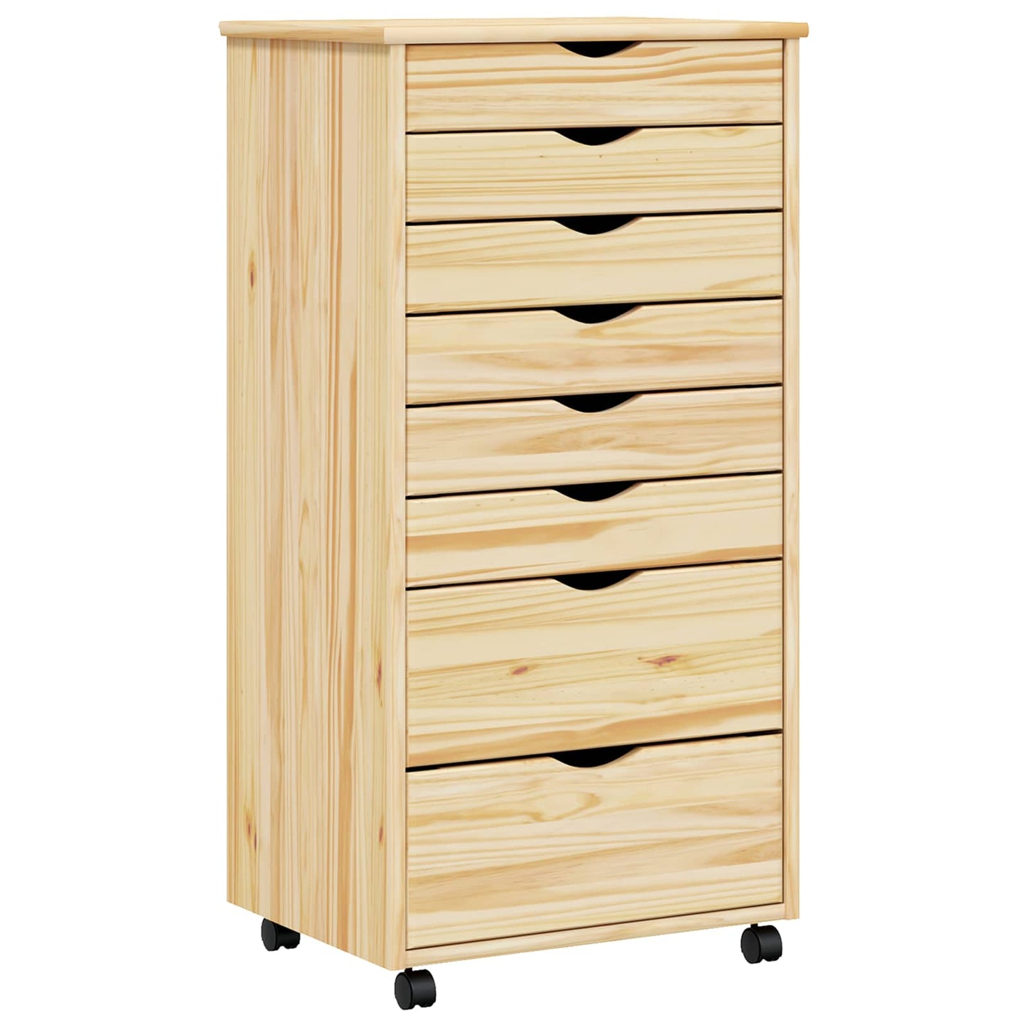 Görgős szekrény fiókokkal MOSS Tiszta lakk 53 x 39 x 103 cm