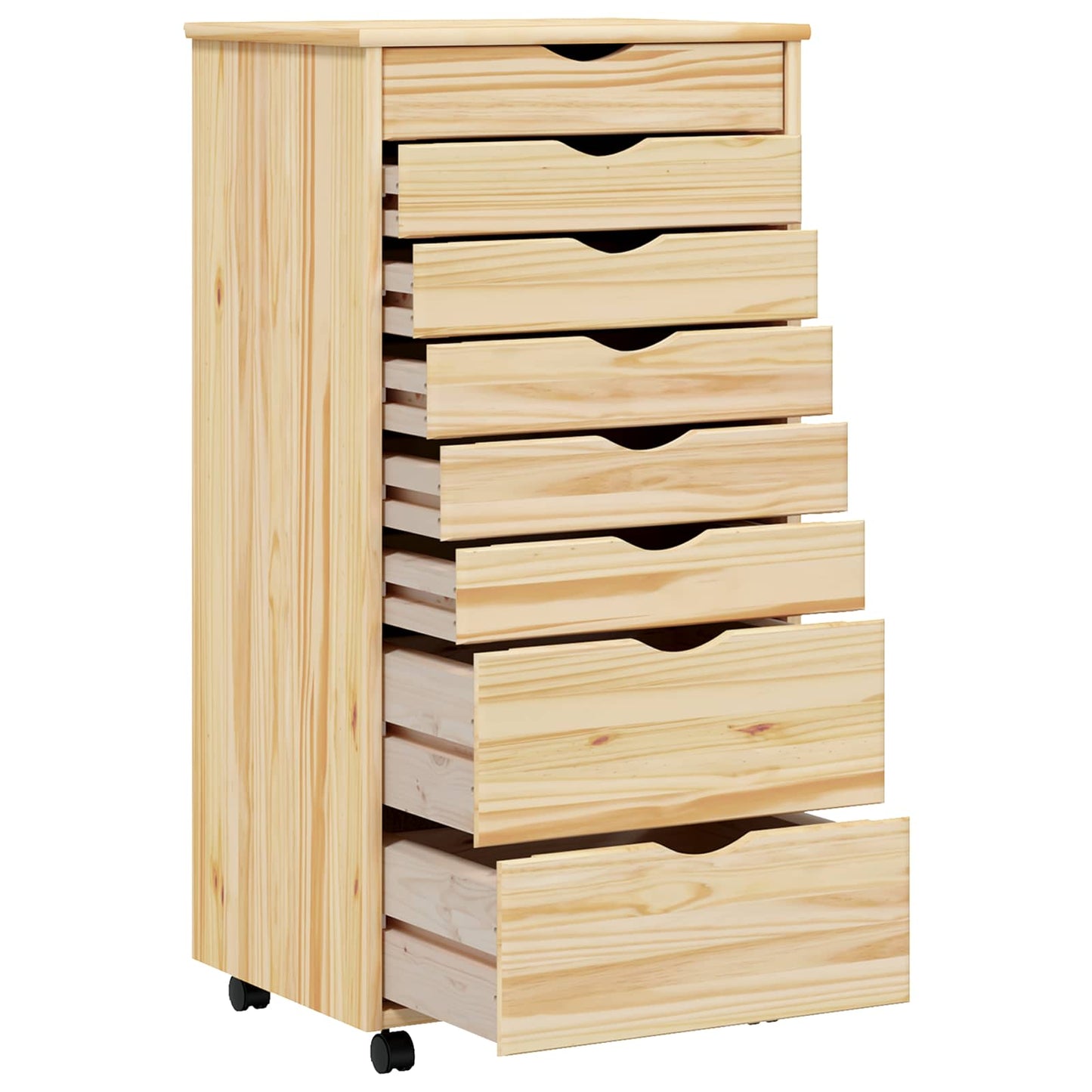 Görgős szekrény fiókokkal MOSS Tiszta lakk 53 x 39 x 103 cm