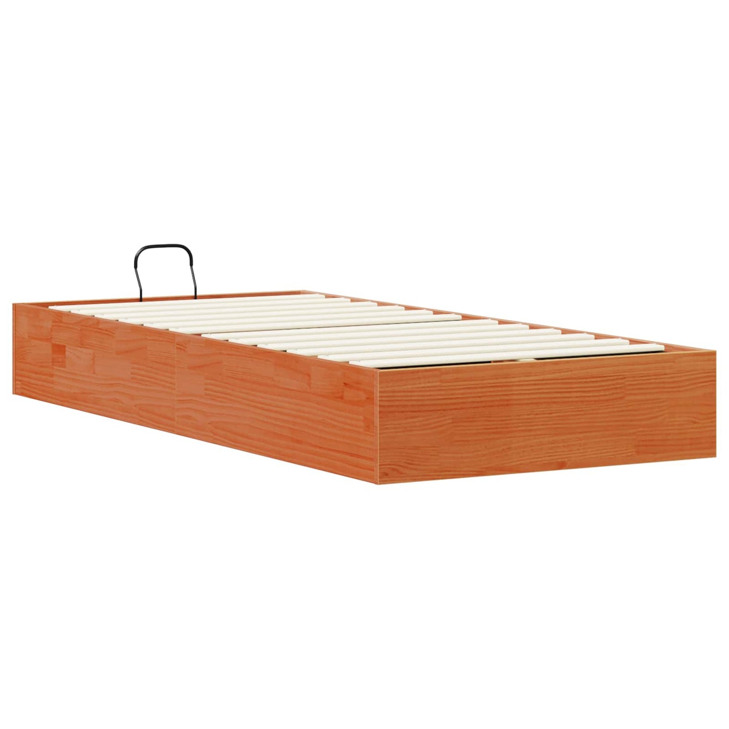 Tárolós ottomán ágykeret Viaszbarna 80 x 200 cm Tömör fenyő