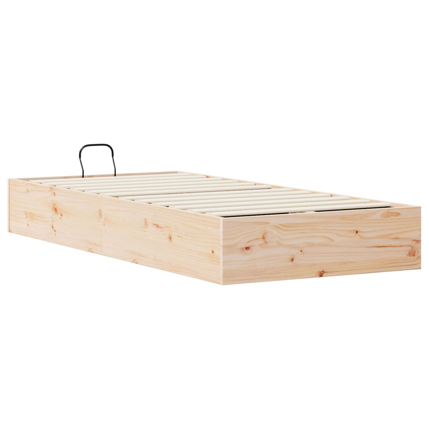 Tárolós ottomán ágykeret Természetes 90 x 200 cm Tömör fenyő