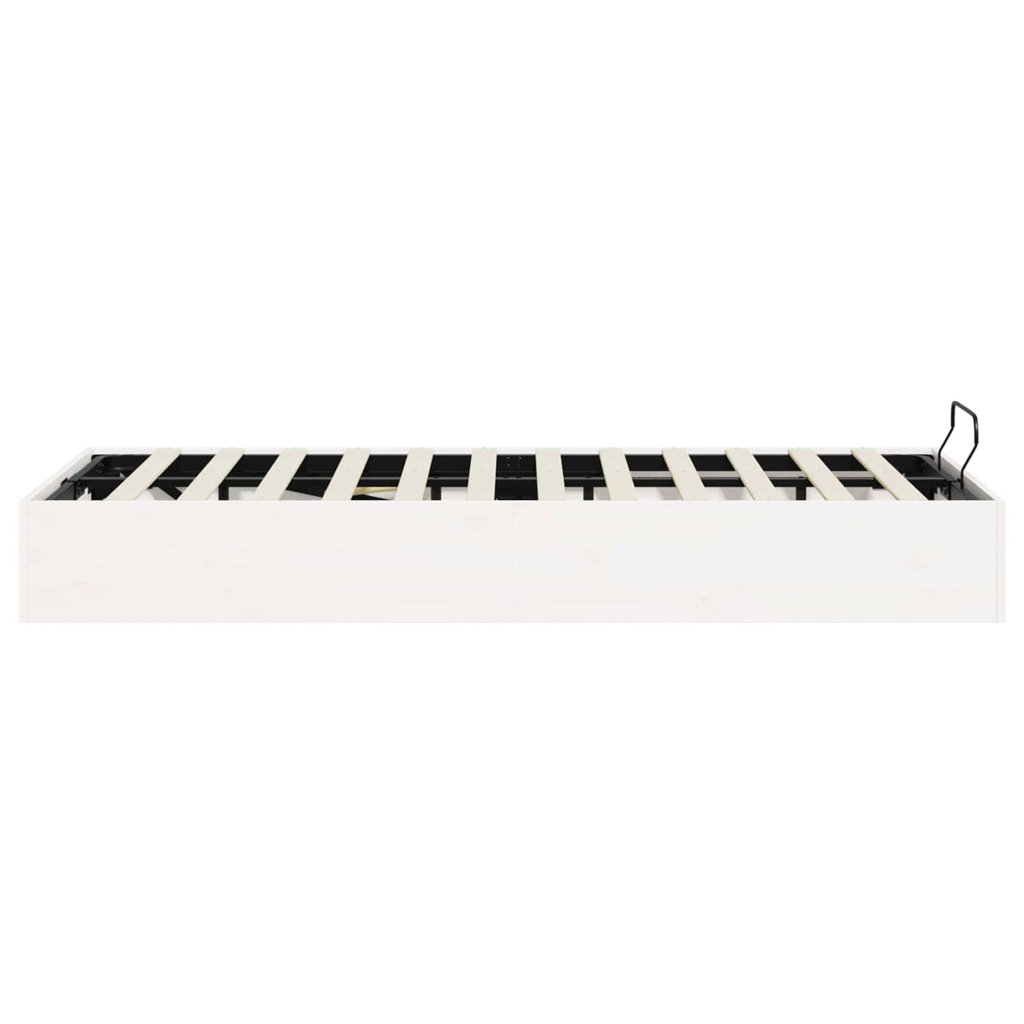 Tárolós ottomán ágykeret Fehér 140 x 200 cm Tömör fenyő