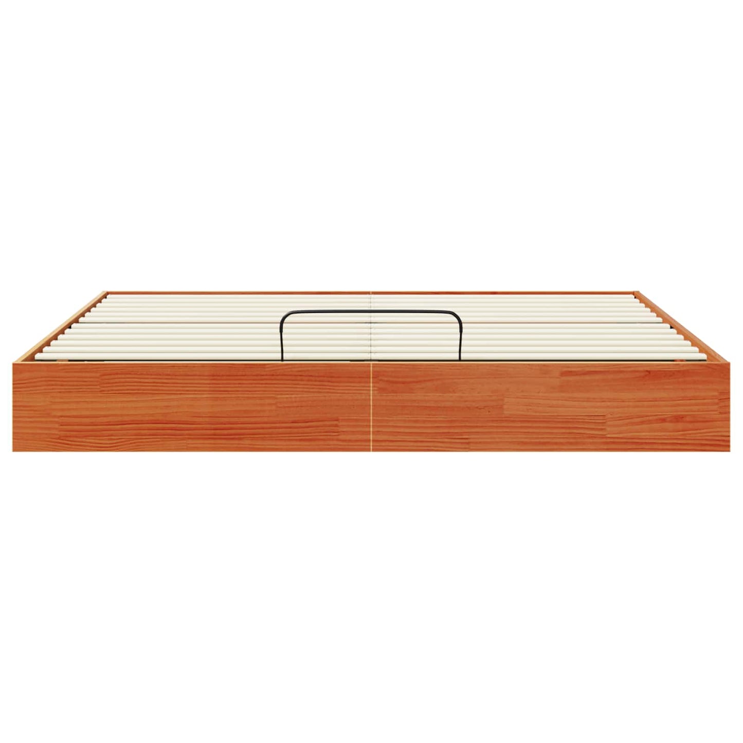Tárolós ottomán ágykeret Viaszbarna 200 x 200 cm Tömör fenyő