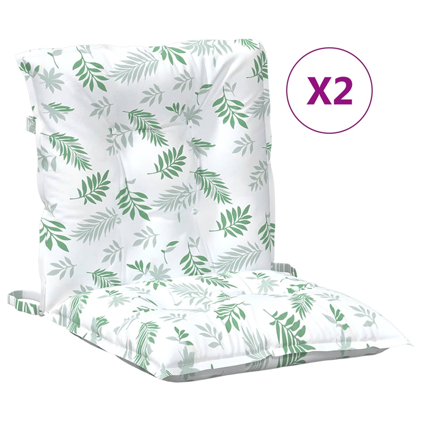 Kültéri párna 2 pcs Finom levélminta 100 x 50 x 7 cm Szövet