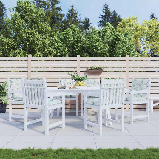 Kültéri párna 6 pcs Fehér 100 x 50 x 7 cm Szövet