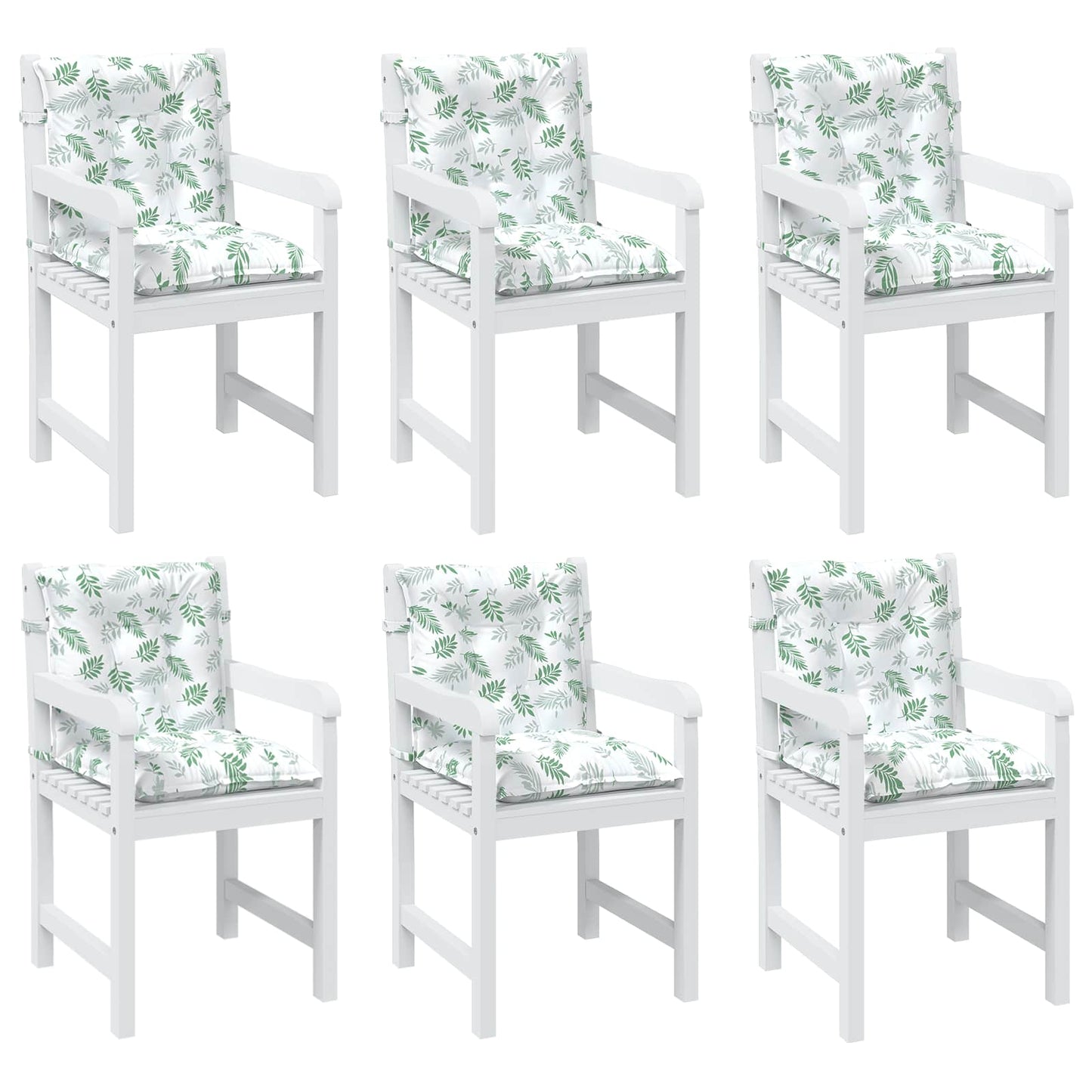 Kültéri párna 6 pcs Fehér 100 x 50 x 7 cm Szövet