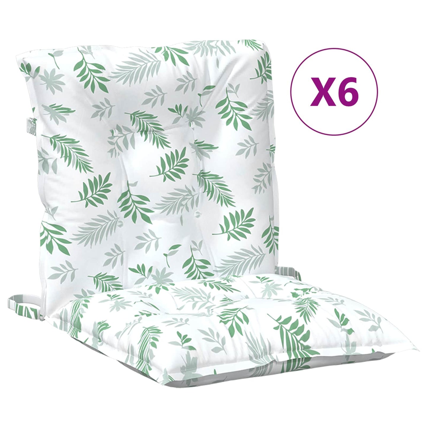 Kültéri párna 6 pcs Fehér 100 x 50 x 7 cm Szövet