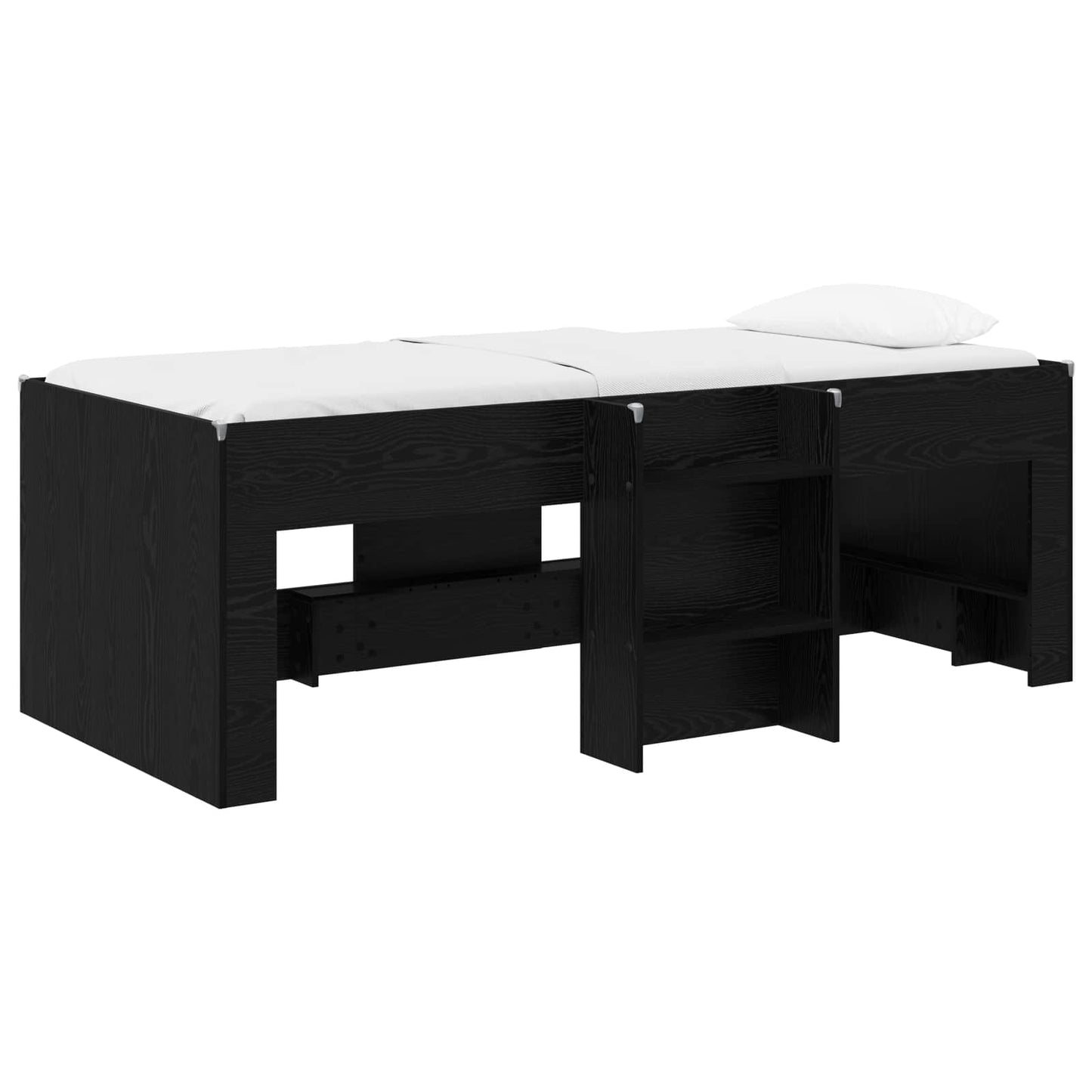 Gyerekek Magas Ágykeret 2 pcs Fekete Tölgy 90 x 200 cm
