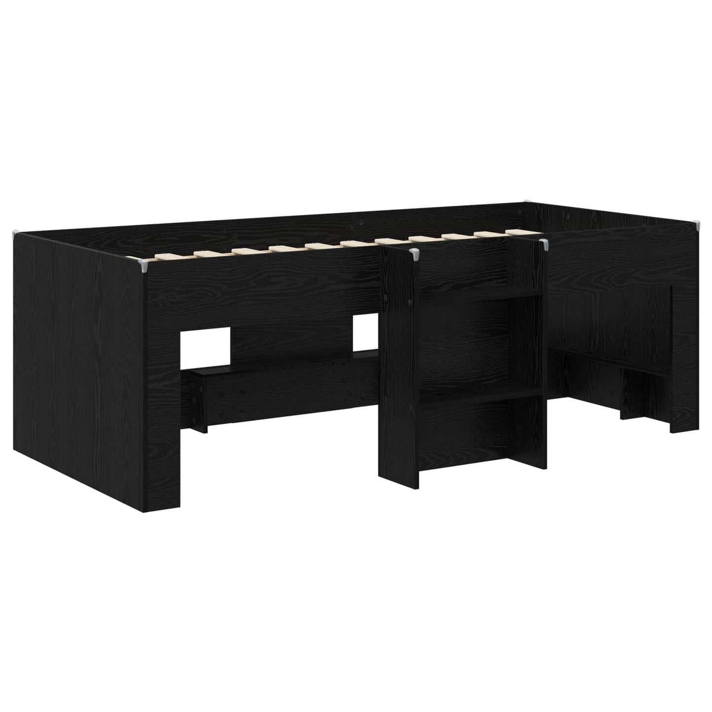 Gyerekek Magas Ágykeret 2 pcs Fekete Tölgy 90 x 200 cm