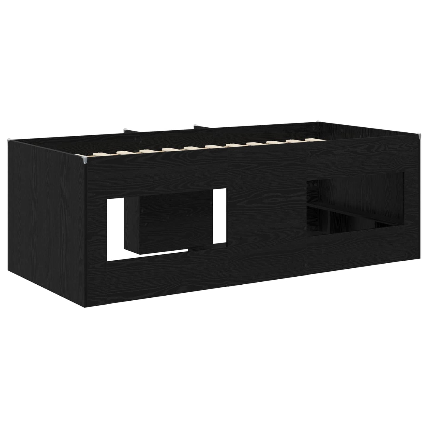 Gyerekek Magas Ágykeret 2 pcs Fekete Tölgy 90 x 200 cm