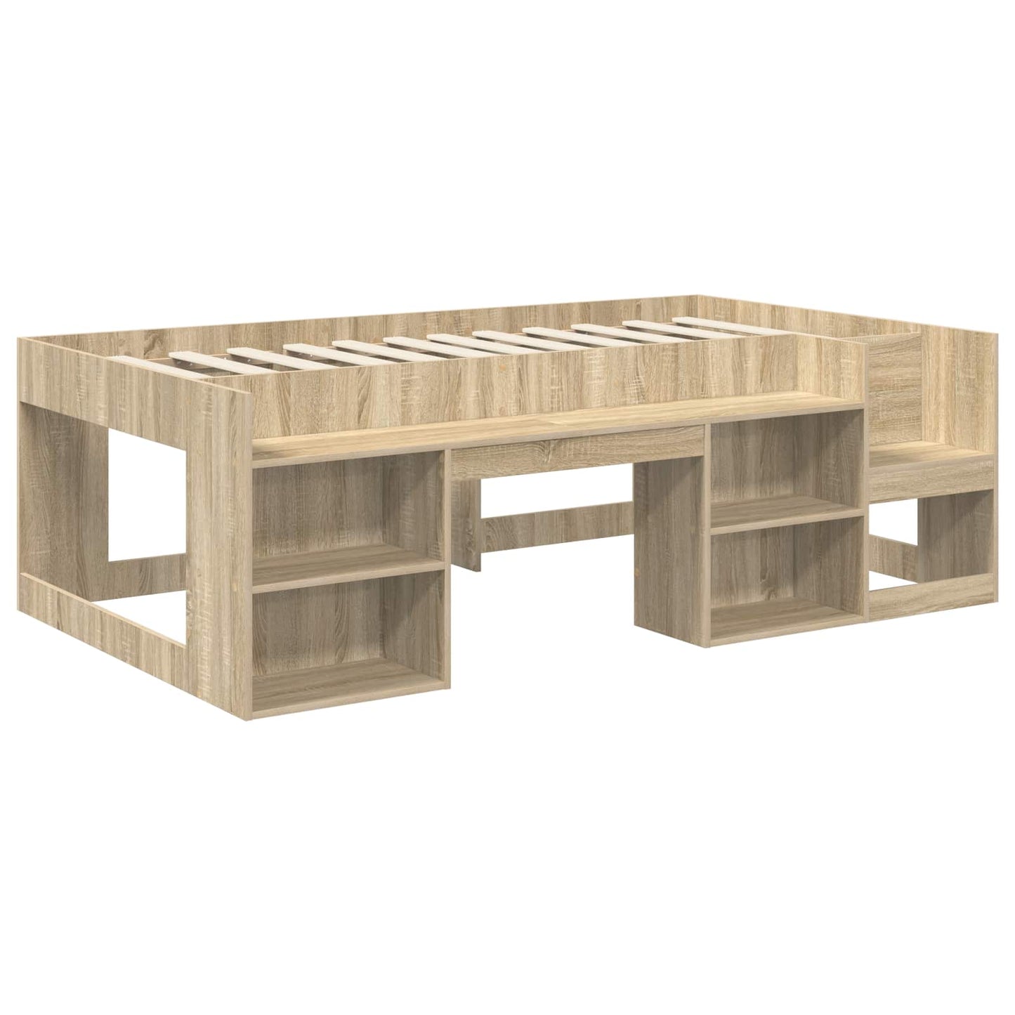 Gyerekágy keret tárolóval Sonoma Tölgy 90 x 200 cm Szerelt Fa
