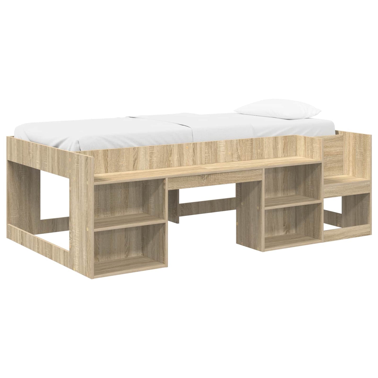 Gyerekágy keret tárolóval Sonoma Tölgy 98.5 x 200 cm Szerelt Fa