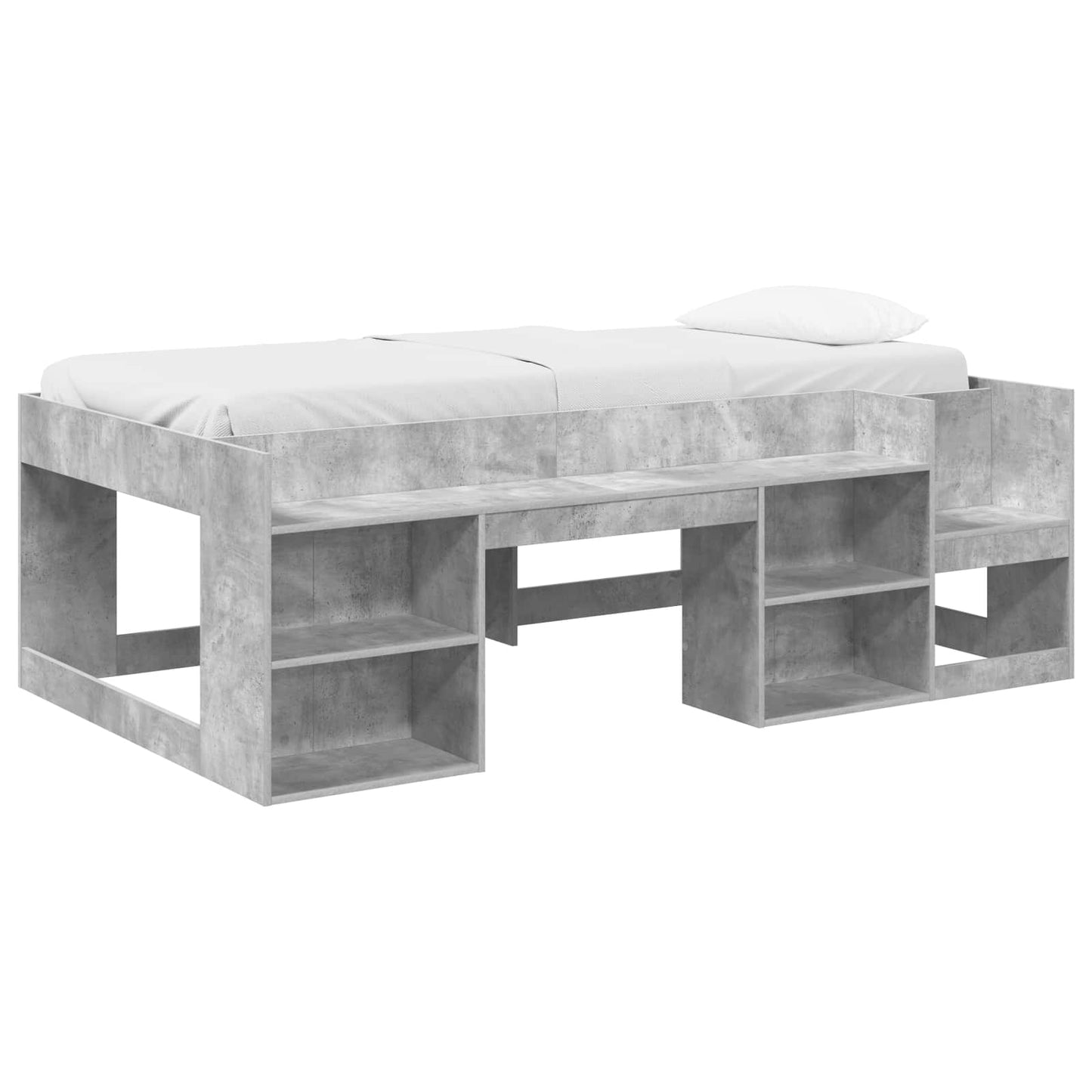 Gyerekágy keret tárolóval Betonszürke 98.5 x 200 cm Szerelt Fa