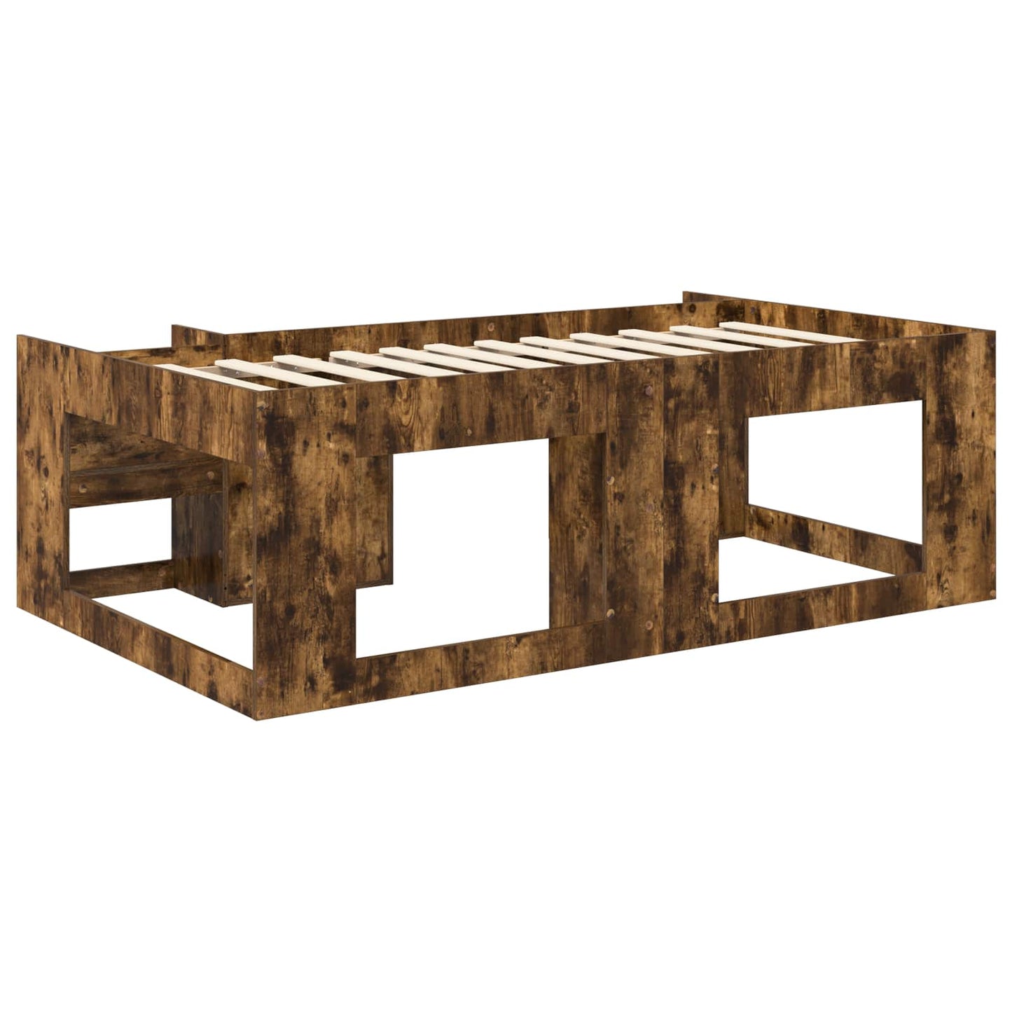 Gyerekágy keret tárolóval Füstös Tölgy 98.5 x 200 cm Szerelt Fa