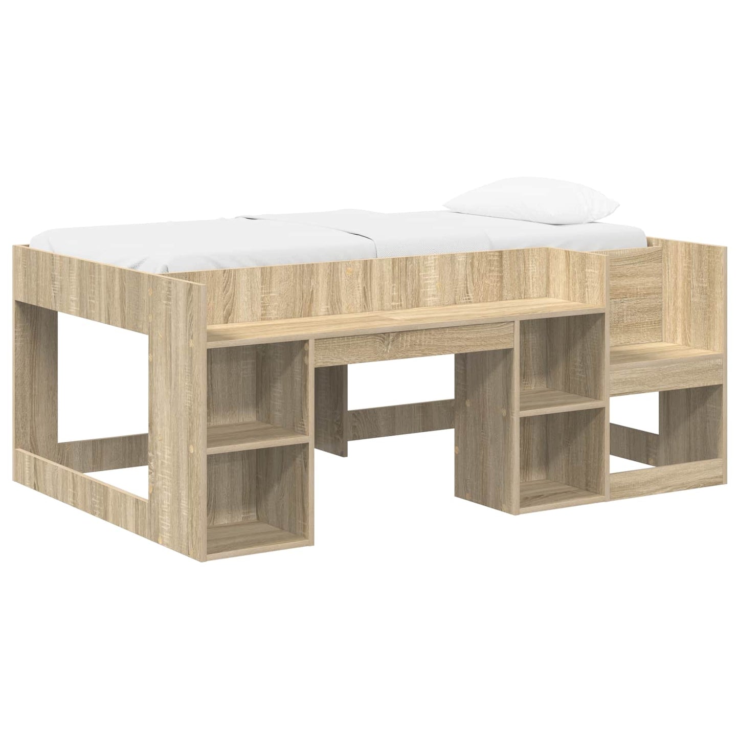 Gyerekágy keret tárolóval Sonoma Tölgy 80 x 160 cm Szerelt Fa