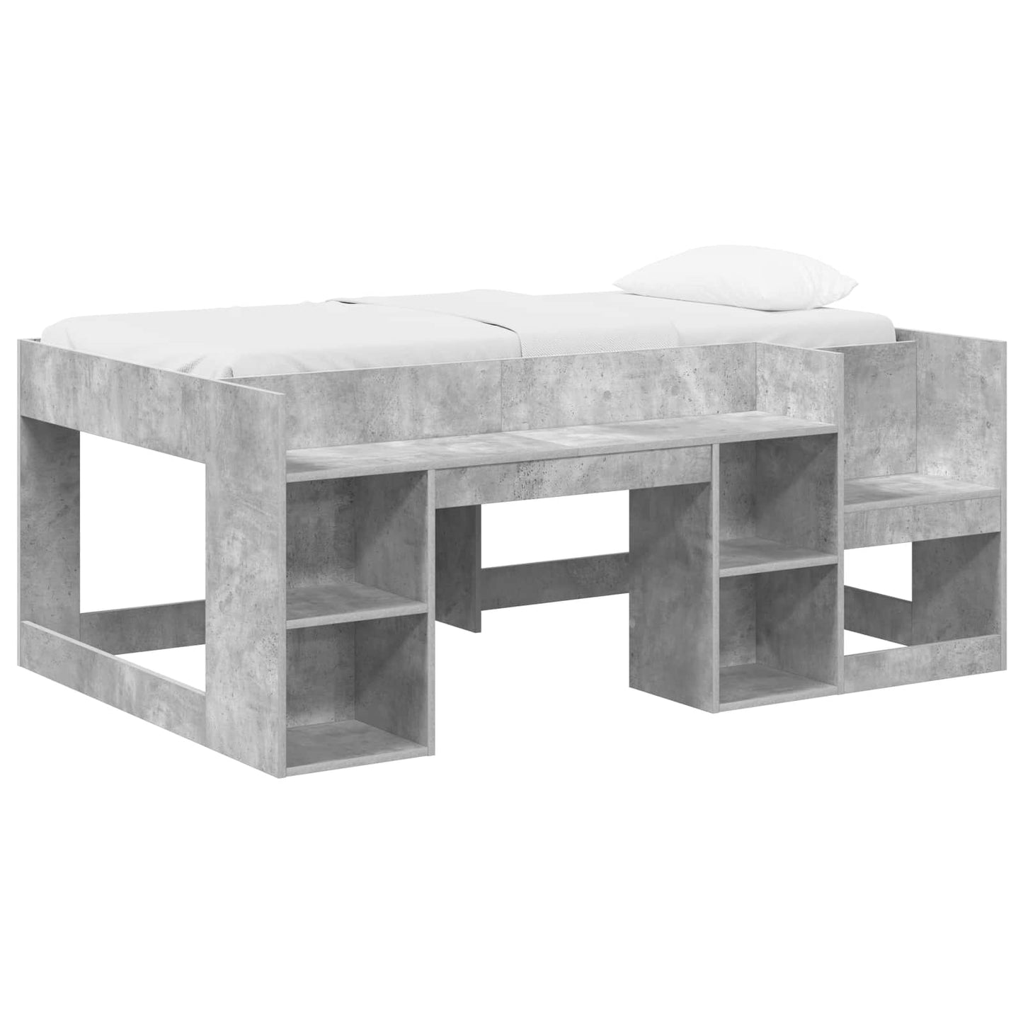Gyerekágy keret tárolóval Betonszürke 80 x 160 cm Szerelt Fa