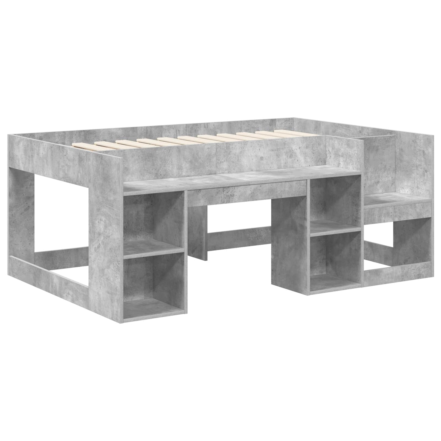 Gyerekágy keret tárolóval Betonszürke 80 x 160 cm Szerelt Fa
