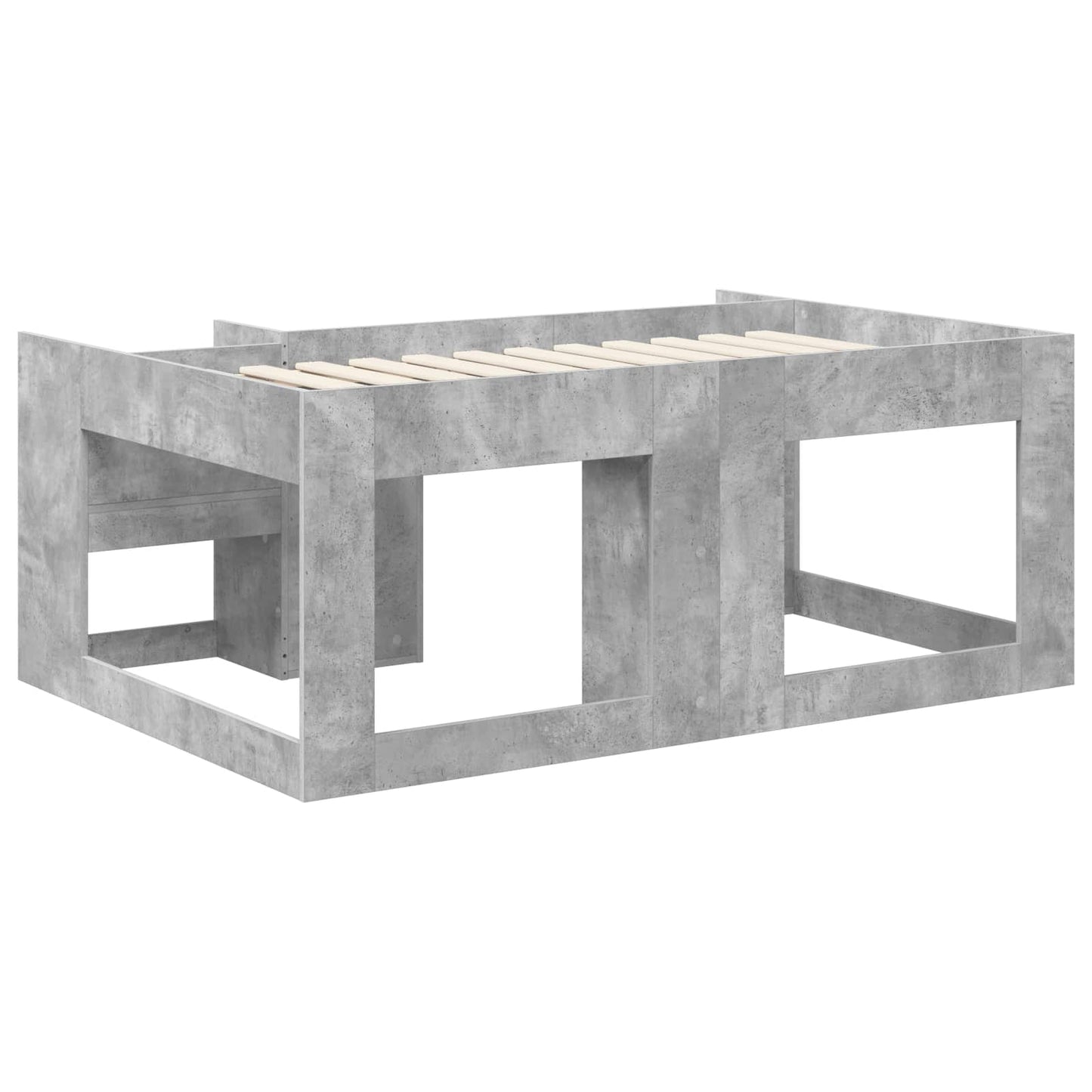 Gyerekágy keret tárolóval Betonszürke 80 x 160 cm Szerelt Fa