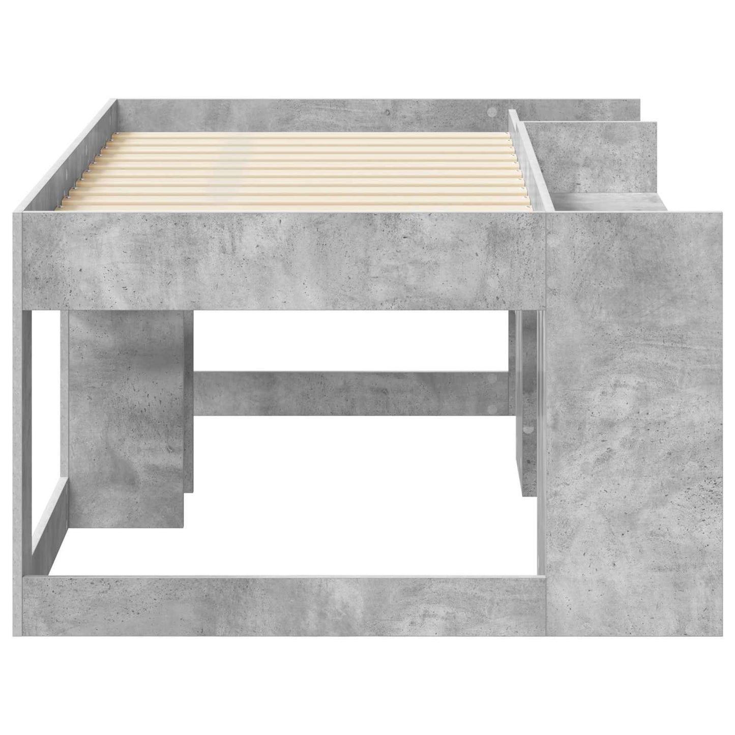 Gyerekágy keret tárolóval Betonszürke 80 x 160 cm Szerelt Fa