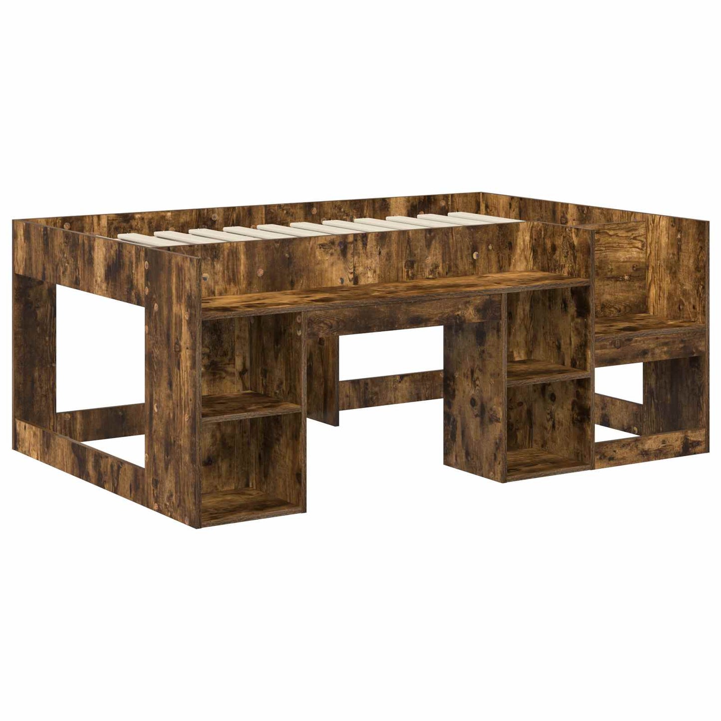 Gyerekágy keret tárolóval Füstös Tölgy 80 x 160 cm Szerelt Fa