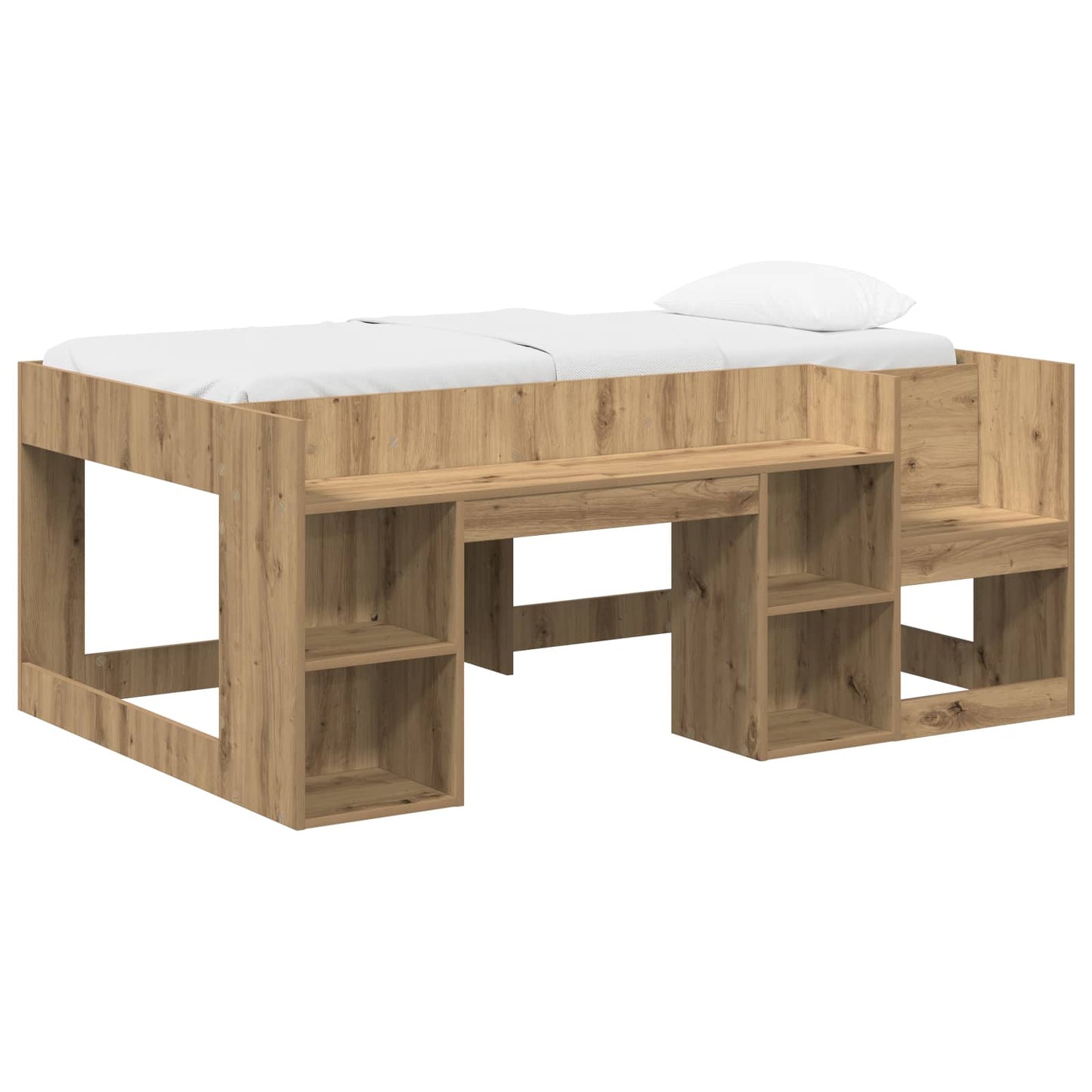 Gyerekágy keret tárolóval Kézműves Tölgy 80 x 160 cm Szerelt Fa