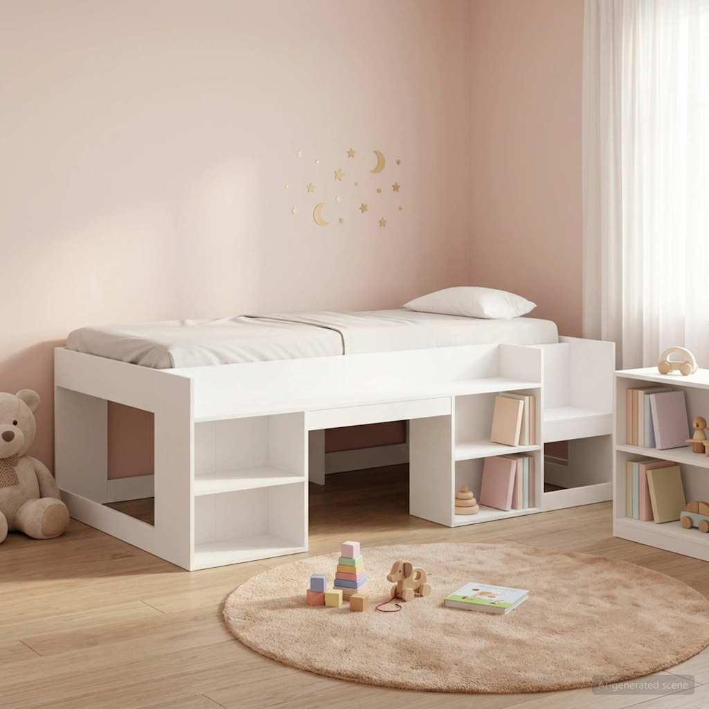 Gyerekágy keret tárolóval Fehér 75 x 190 cm Szerelt Fa