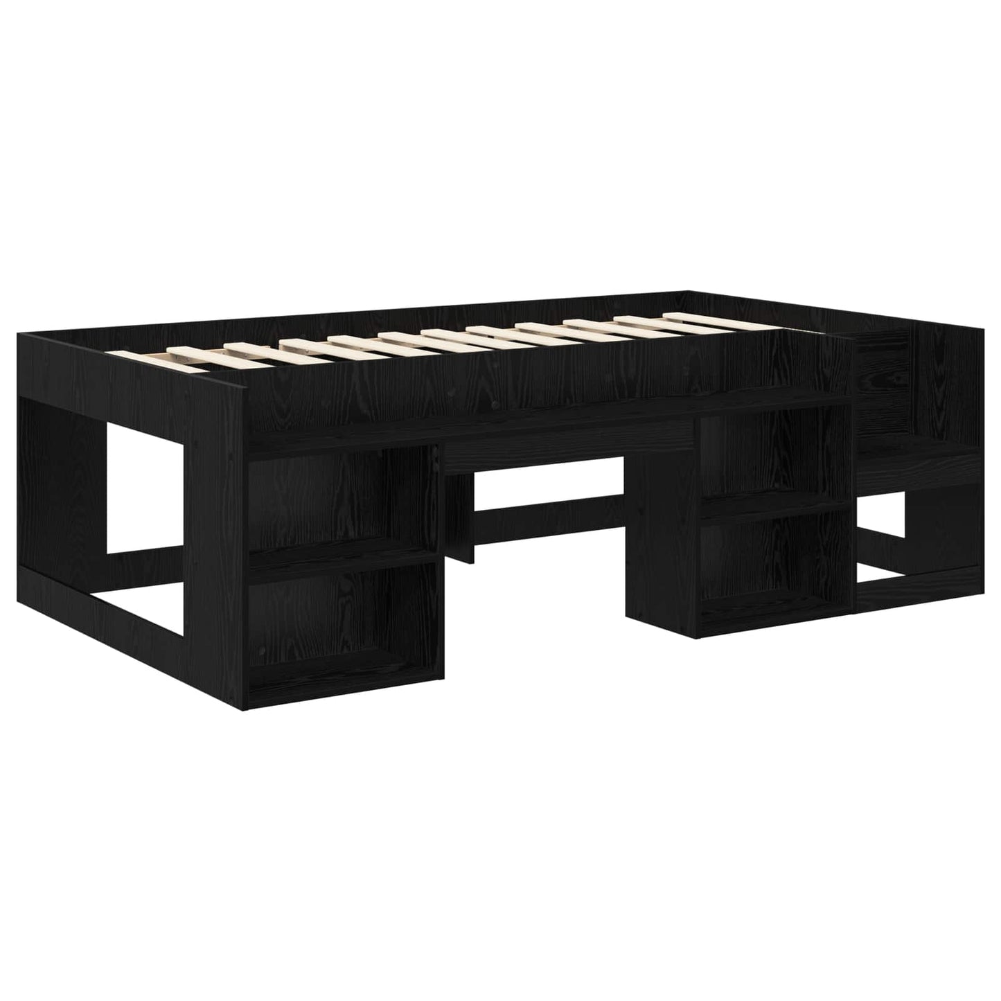 Gyerekágy keret tárolóval Fekete Tölgy 75 x 190 cm Szerelt Fa