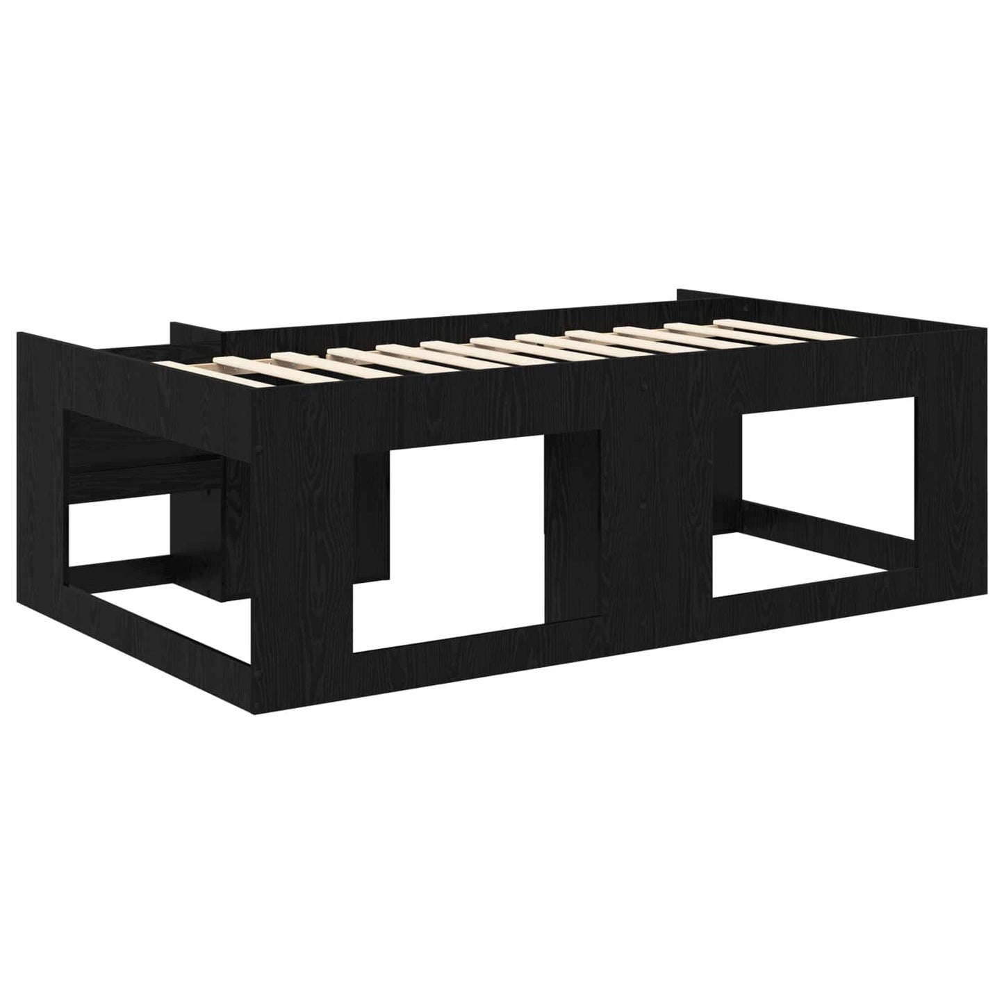 Gyerekágy keret tárolóval Fekete Tölgy 75 x 190 cm Szerelt Fa