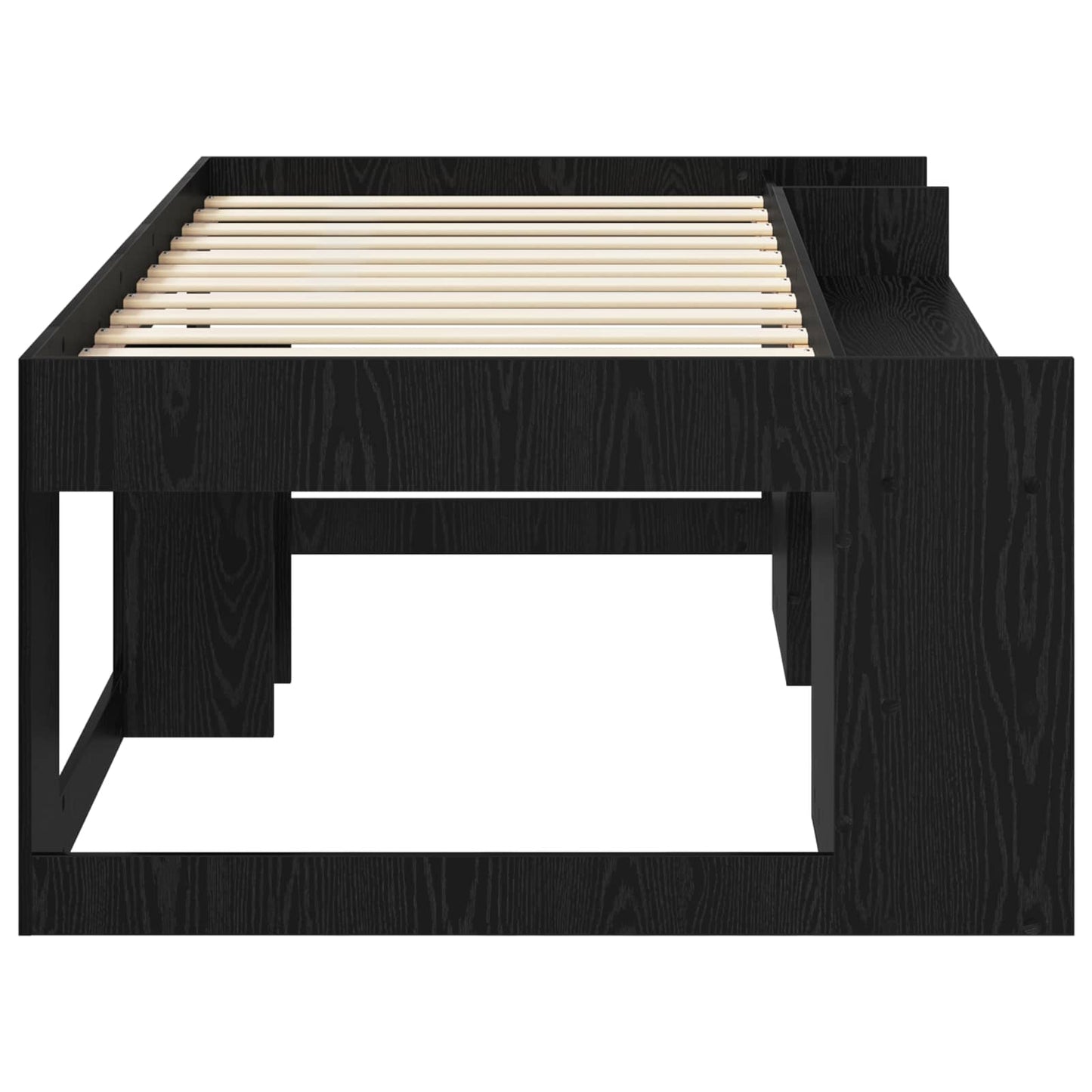Gyerekágy keret tárolóval Fekete Tölgy 75 x 190 cm Szerelt Fa