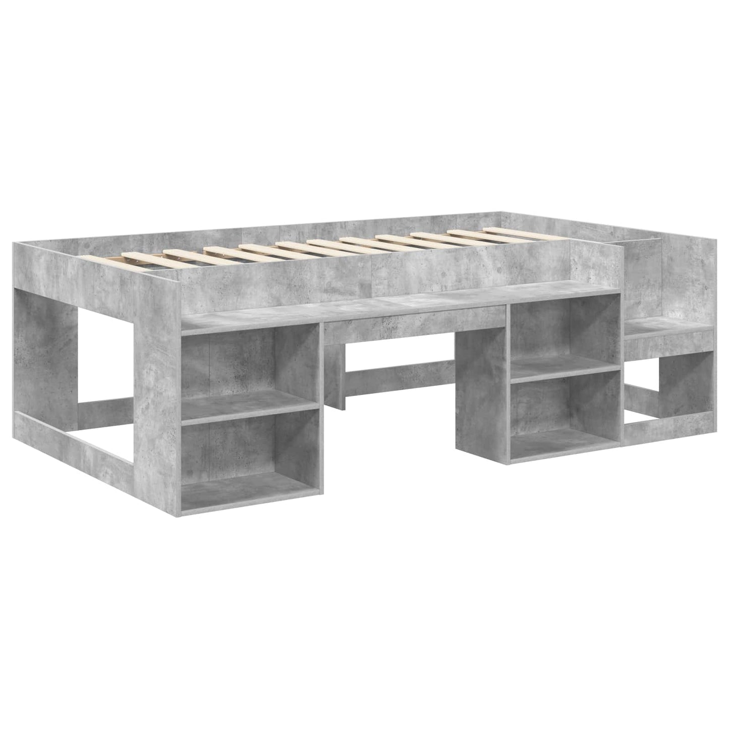 Gyerekágy keret tárolóval Betonszürke 75 x 190 cm Szerelt Fa