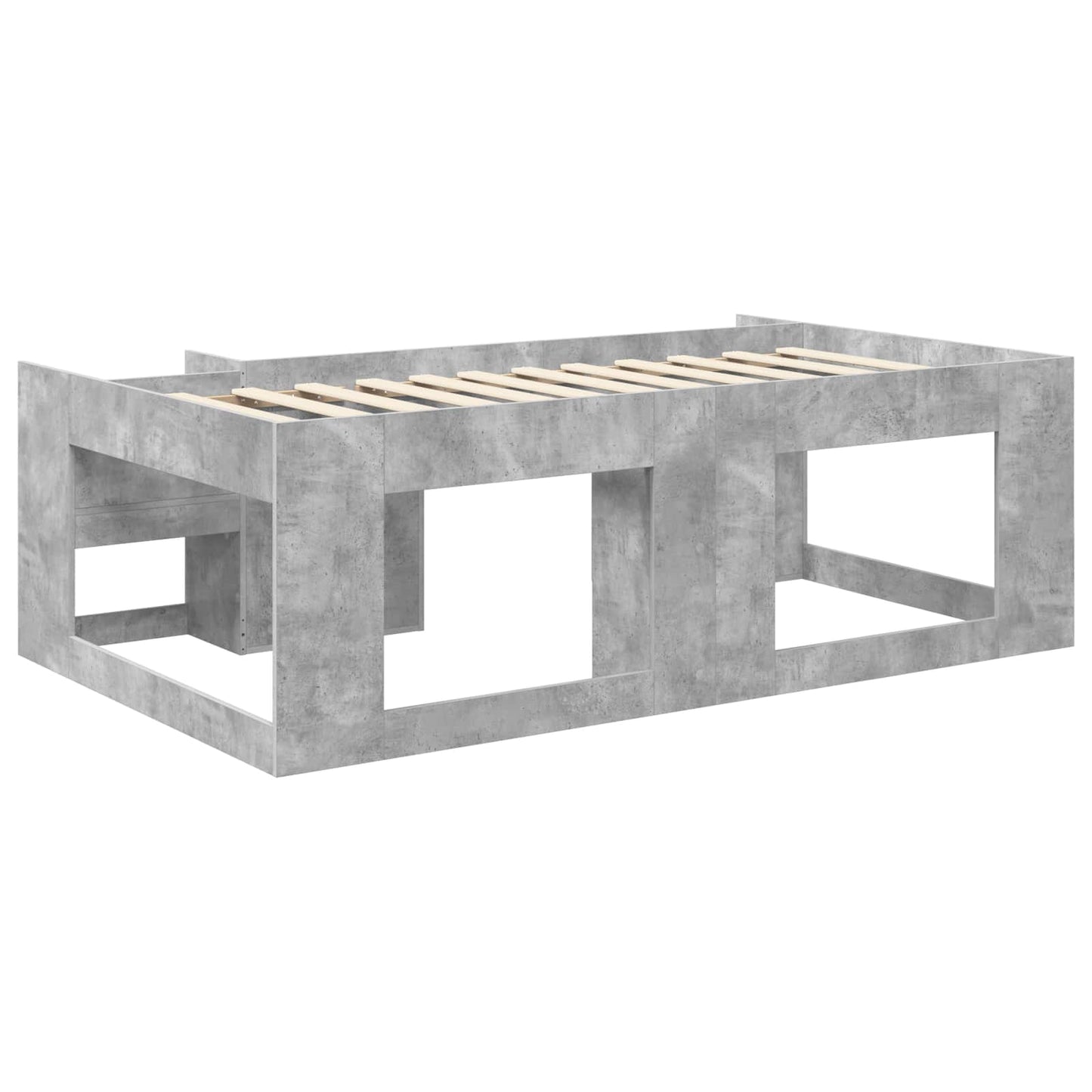 Gyerekágy keret tárolóval Betonszürke 75 x 190 cm Szerelt Fa