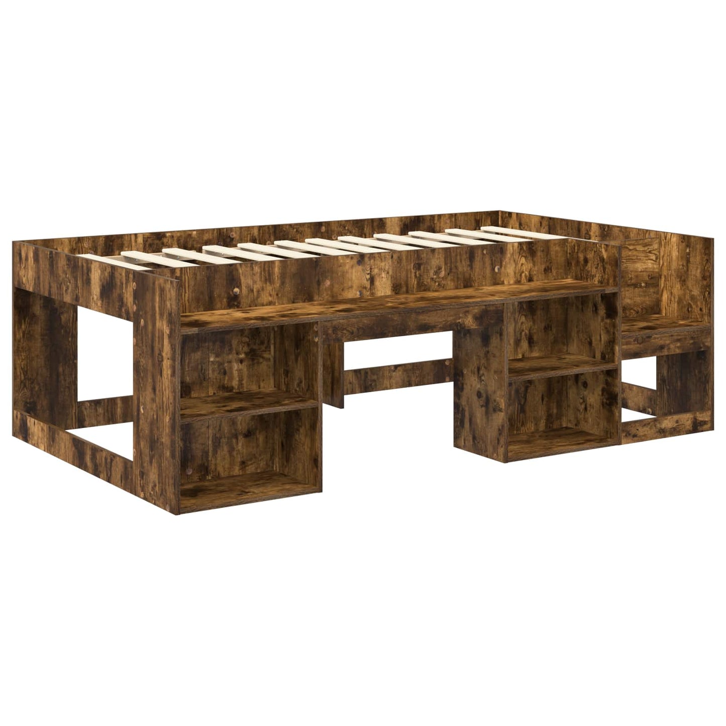 Gyerekágy keret tárolóval Füstös Tölgy 75 x 190 cm Szerelt Fa