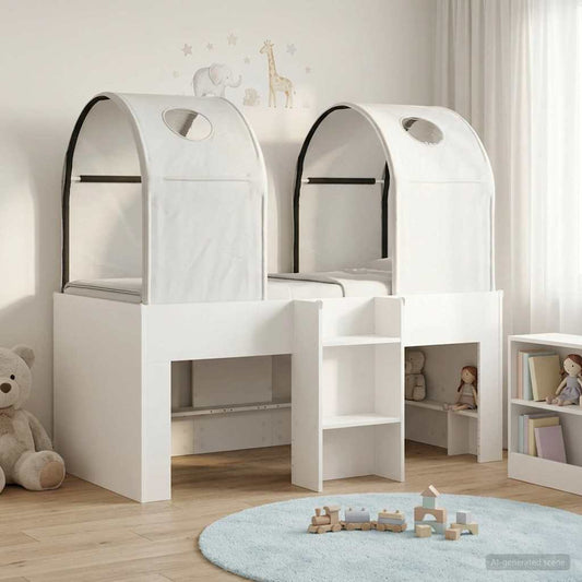 Ágy alagúttal 4 pcs Fehér Szerelt Fa