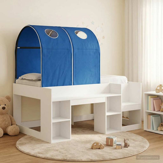 Ágy alagúttal 4 pcs Fehér és Kék Szerelt Fa