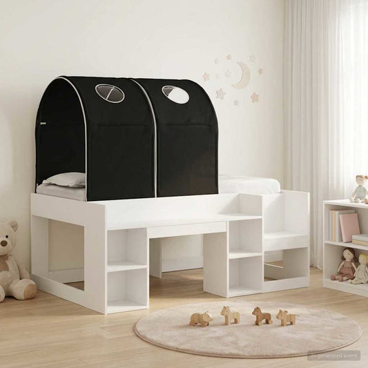 Ágy alagúttal 4 pcs Fehér és Fekete Szerelt Fa