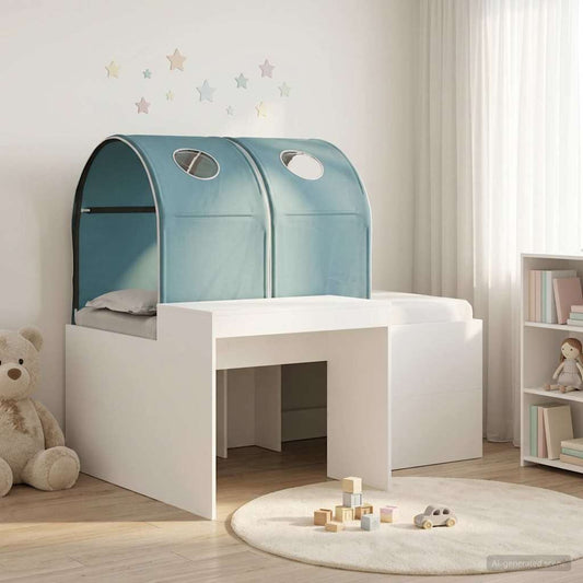 Ágy alagúttal 4 pcs Artisian tölgy és világoskék Szerelt Fa