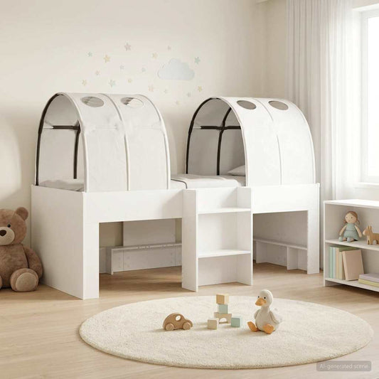 Ágy alagúttal 4 pcs Fehér Szerelt Fa