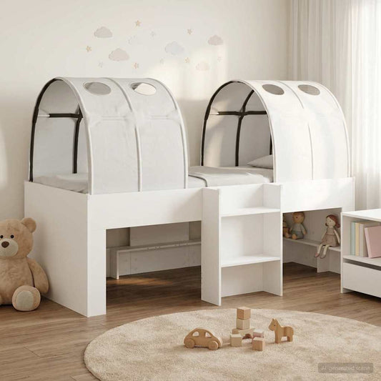 Ágy alagúttal 4 pcs Fehér Szerelt Fa
