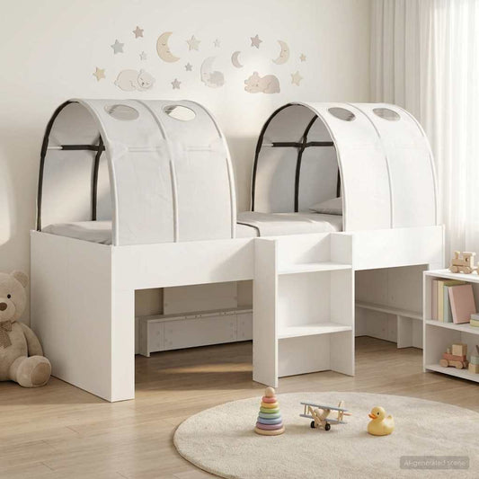 Ágy alagúttal 4 pcs Fehér Szerelt Fa