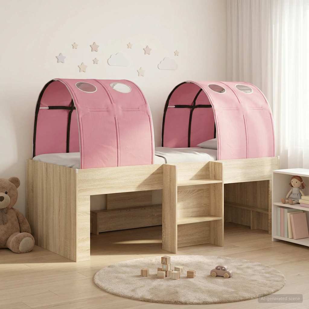 Ágy alagúttal 4 pcs Sonoma és Rózsaszín Szerelt Fa