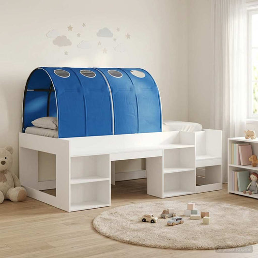Ágy alagúttal 4 pcs Fehér és Kék Szerelt Fa