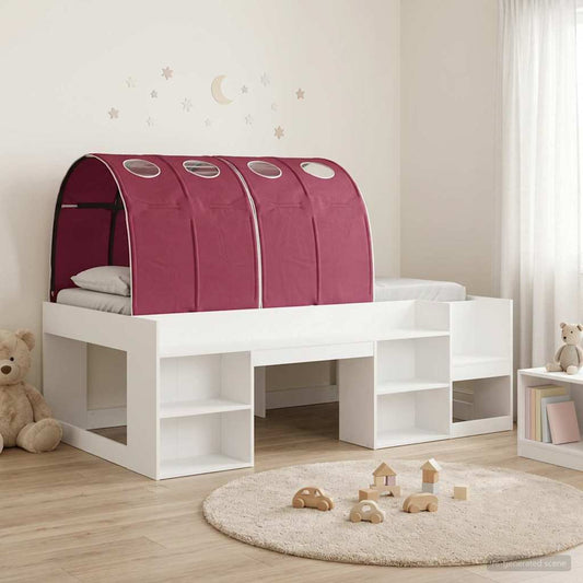 Ágykeret alagúttal polcokkal 3 pcs Fehér és Piros Mérnöki fa