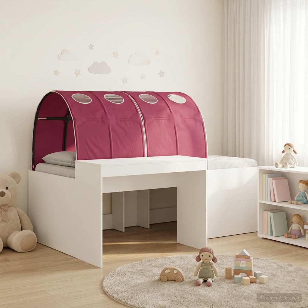 Ágy alagúttal 4 pcs Artisian tölgy és piros Szerelt Fa