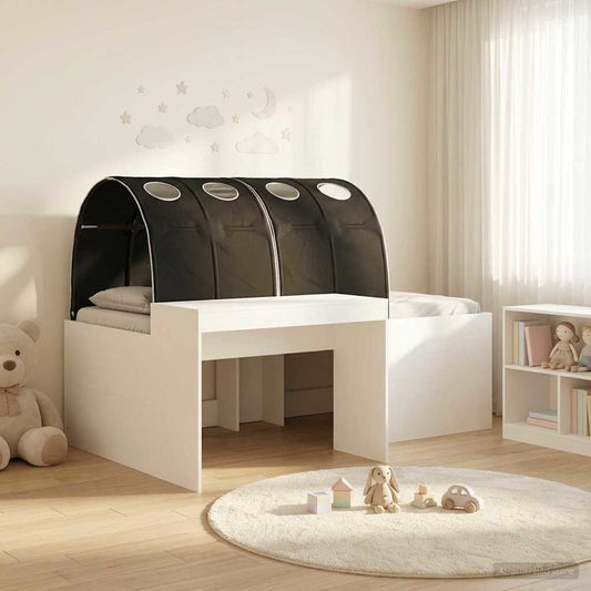 Ágy alagúttal 4 pcs Fehér és Fekete Szerelt Fa