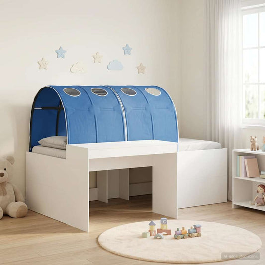 Ágy alagúttal 4 pcs Artisian tölgy és kék Szerelt Fa