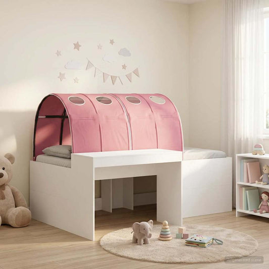 Ágy alagúttal 4 pcs Artisian tölgy és rózsaszín Szerelt Fa