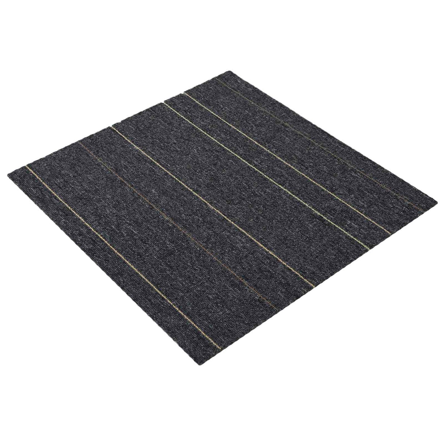 Szőnyegcsempe Sötétszürke csíkokkal 50 x 50 cm 4 db