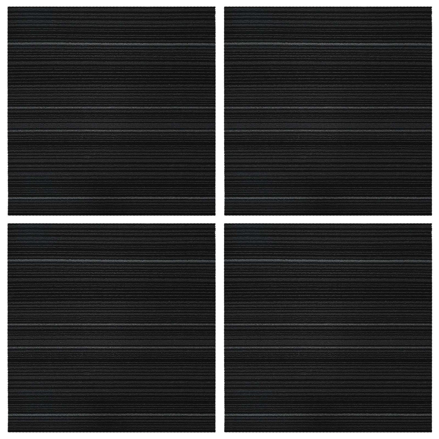 Szőnyegcsempe Csíkos Sötétszürke 50 x 50 cm 4 db PP és Bitumen