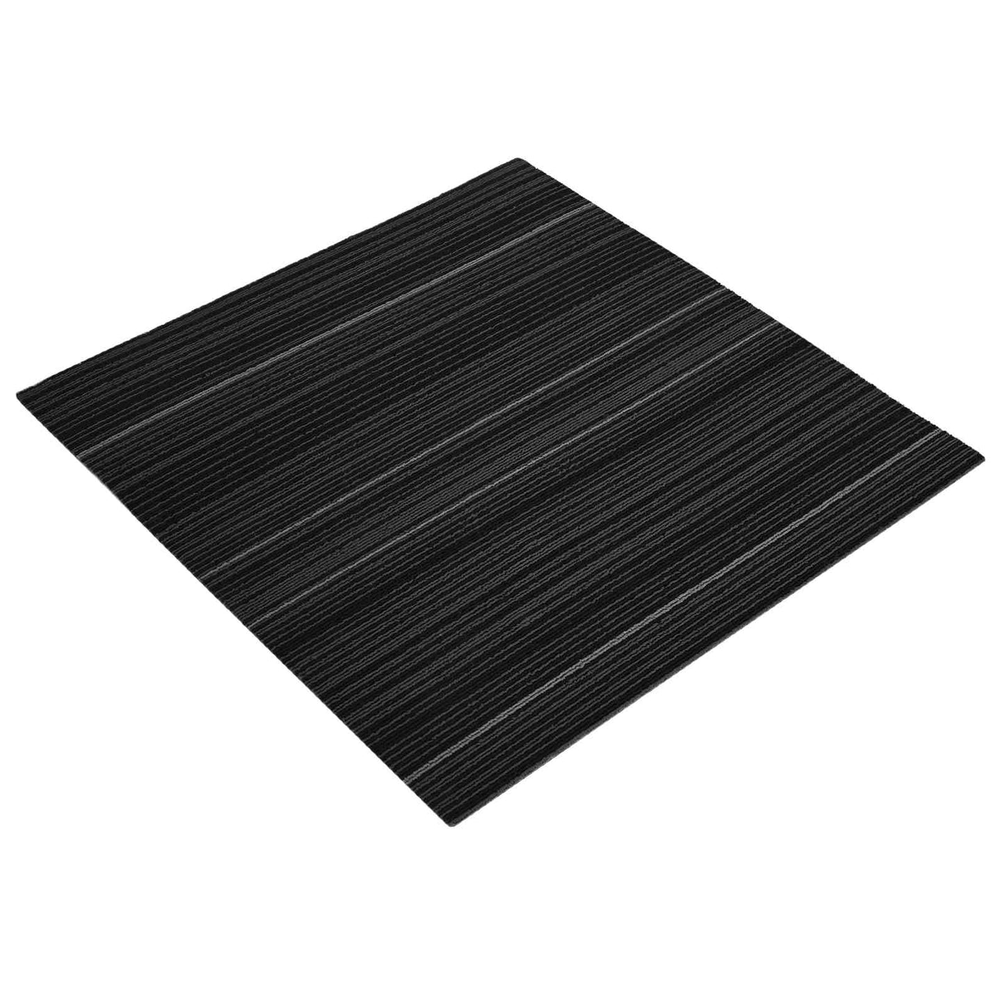 Szőnyegcsempe Csíkos Sötétszürke 50 x 50 cm 20 db PP és Bitumen
